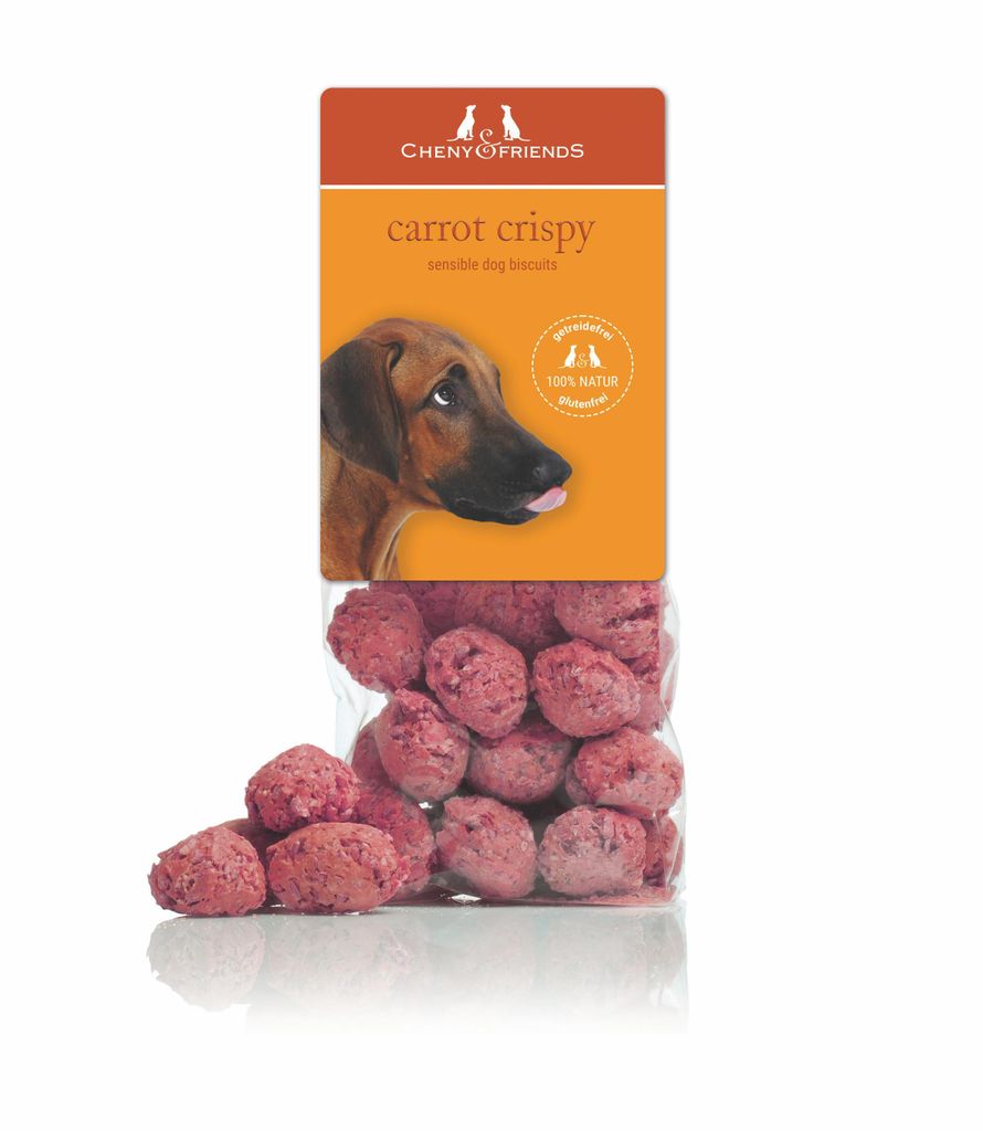 CHENY&FRIENDS Dog Biscuits carrot crispy - vegane Hundekekse mit Karotte, 125g