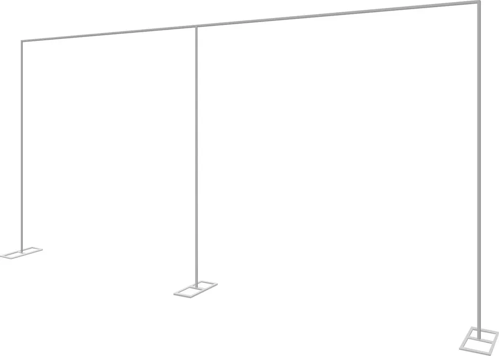Arche de mariage rectangulaire en métal argenté pour décor de fleurs