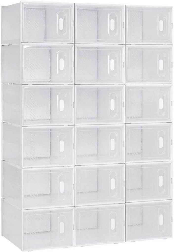 Stapelbare Schuhboxen 18 Stück transparent
