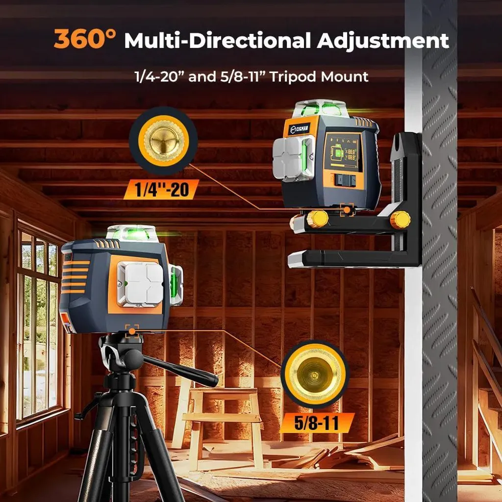 Niveau laser 360° pour pose de carrelage et cloisons - Précision 30m - 3
