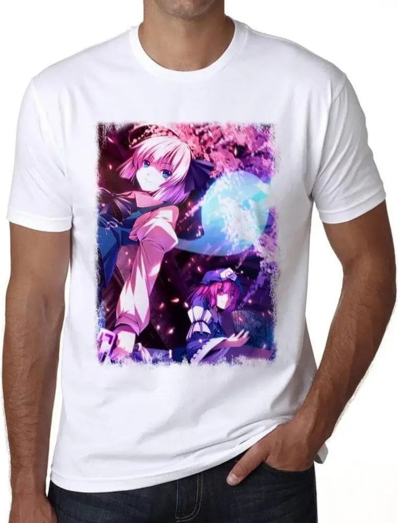 Herren Grafik T-Shirt Manga-Kirschblüten – Manga Cherry Blossoms – Öko-Verantwortlich Vintage Jahrgang Kurzarm Lustige Druck Geburtstag Gesch...