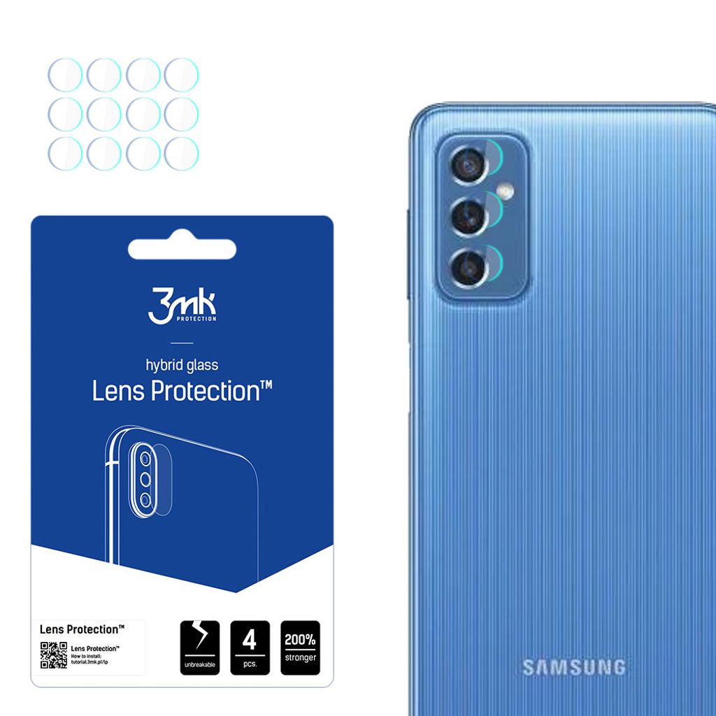 3mk Hybridglas Lens Protection für Samsung Galaxy M52 5G Kamera Objektiv Kameralinse 0,16mm 6H (4 Stück)