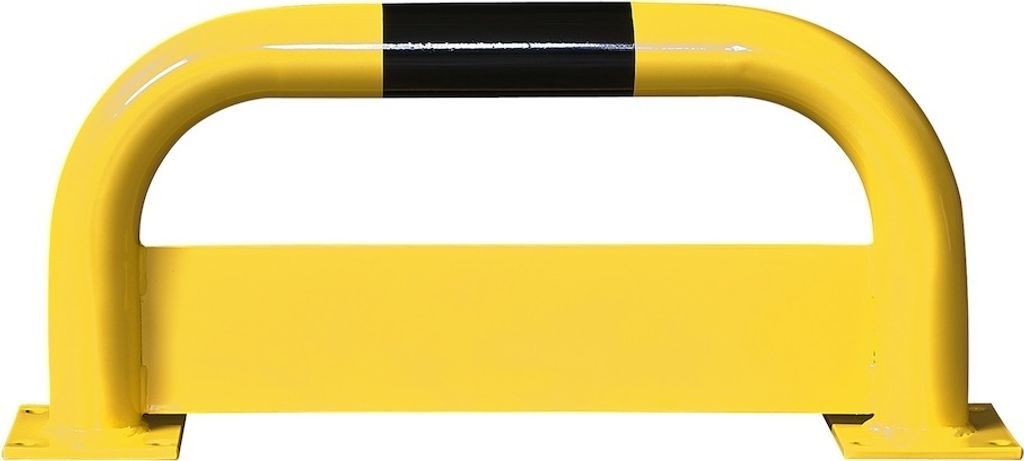 PROREGAL Rammschutz-Bügel mit Unterfahrschutz | HxB 35x75cm | Höhe Unterfahrschutz 15cm | Rohr-Ø 7,6cm | Kunststoffbeschichteter Stahl | Schwarz...