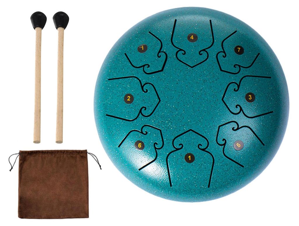Stahltrommel 4/6 Zoll, 8/9 Töne, Regentrommel für den Garten, Klangheilungs-Musikinstrumente für Erwachsene und Kinder, Mini-Handpan-Trommeln f...