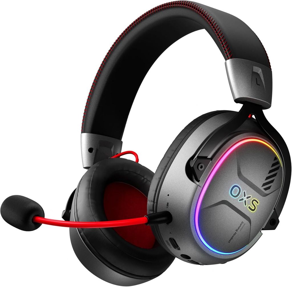 mit 7,1 Virtueller Surround Sound, 3EQ Modi, 2,4 GHz Niedrige Latenz, 50 mm Treiber, RGB Beleuchtung, Bluetooth 5.3, Kompatibel mit PC, Konsole, Handy
