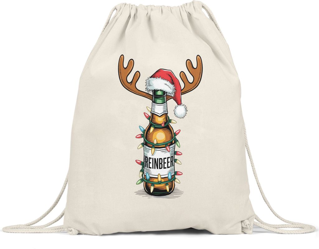 Reinbeer Turnbeutel Weihnachten Biertrinker Rentier Lustig Geschenkidee Party