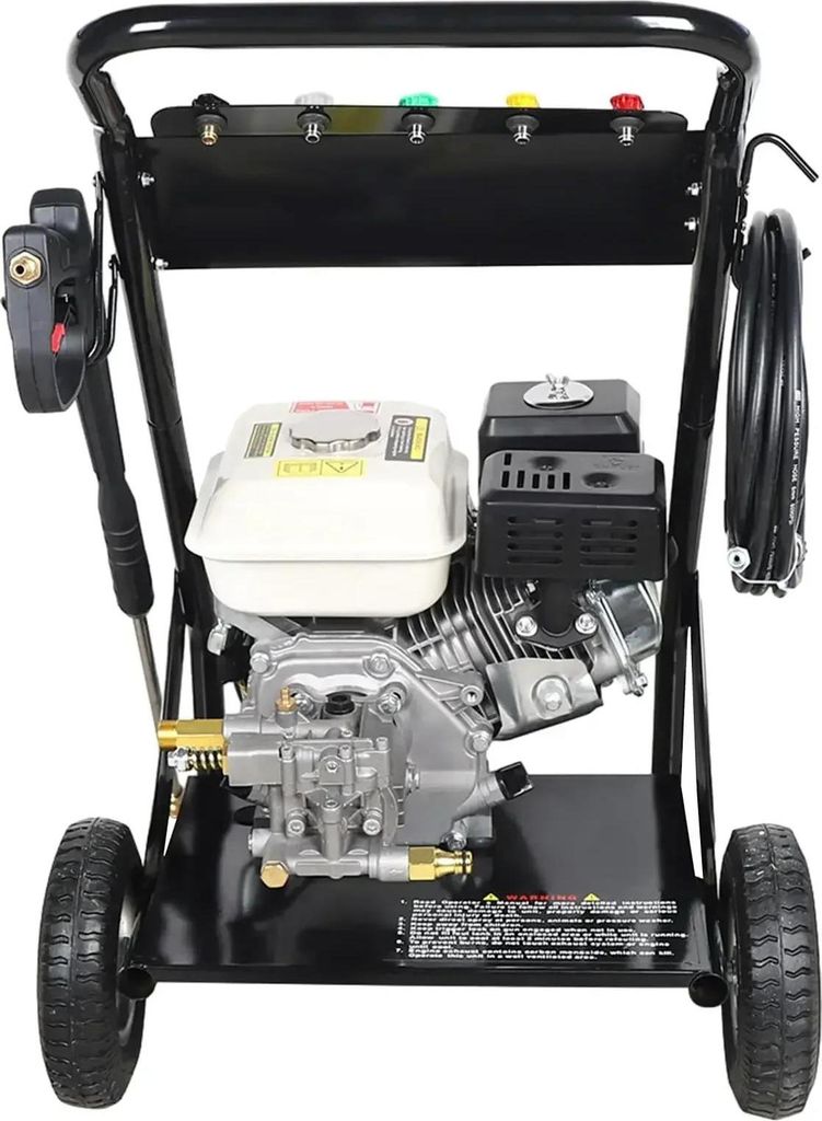 Benzin-Hochdruckreiniger - 4‐Takt - 7,5 PS - 2200 psi - 3400 U/min - Flächenreiniger inklusive - CE