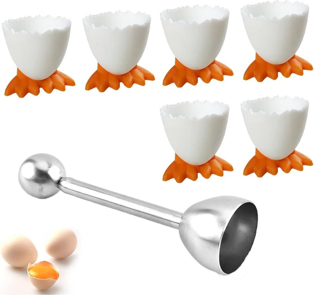 Eierdopjes-Set für gekochte Eier - 6 Stück