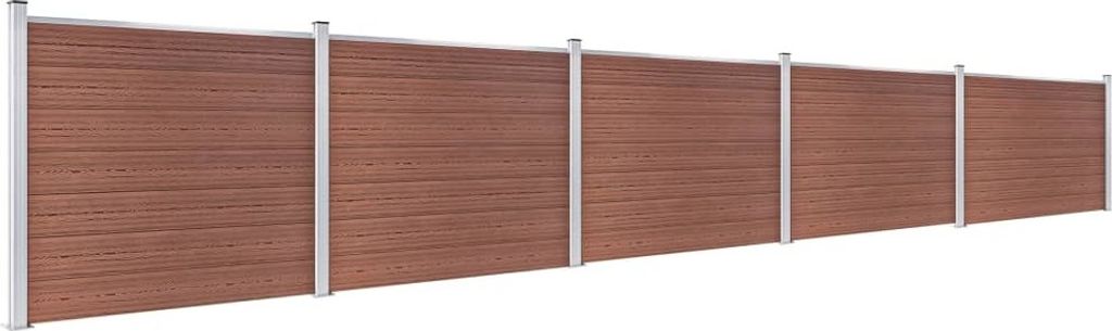 "2026 MODERNE" Zaunelement Set WPC 872x146 cm Braun - Metallzäune CC7404122