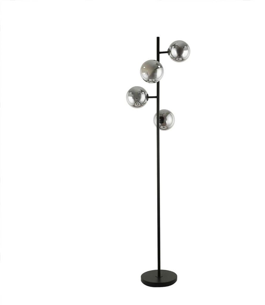 HOME DELUXE Stehlampe aus Glas VIOLA - Rauchgrau | Produktbild 