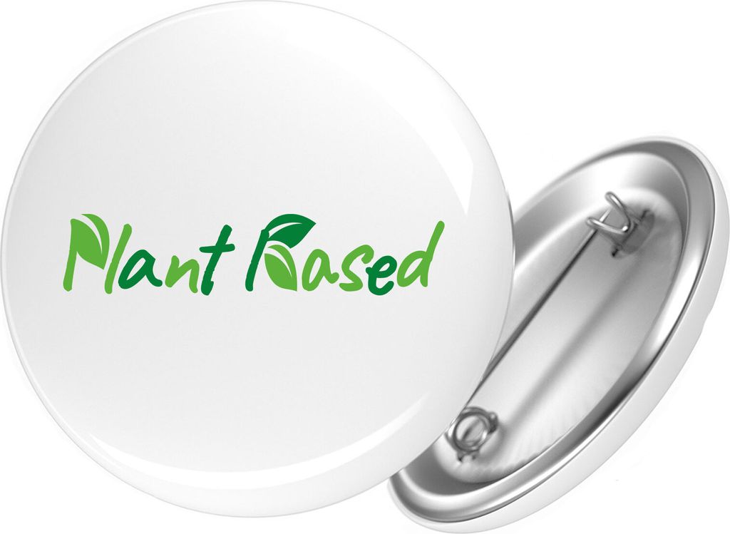 Huuraa Button Plant Based Blätter 25mm rund mit Sicherheitsnadel Ansteckbutton Geschenkidee