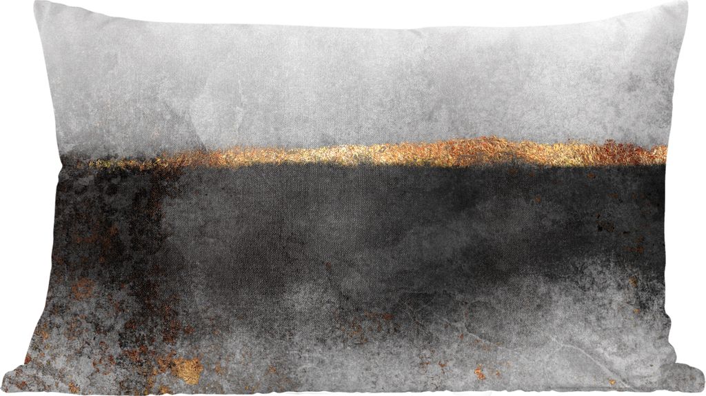 MuchoWow Zierkissen Sofakissen Wohnzimmer Dekokissen 60x40 cm Gold - Abstrakt - Luxus - Kopfkissen - Polster mit Foto