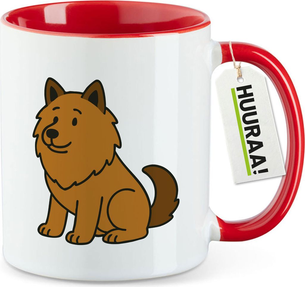 Huuraa Kaffeetasse Eurasier Comic Euri 330ml Rot Keramik Kaffeebecher Geschenkidee