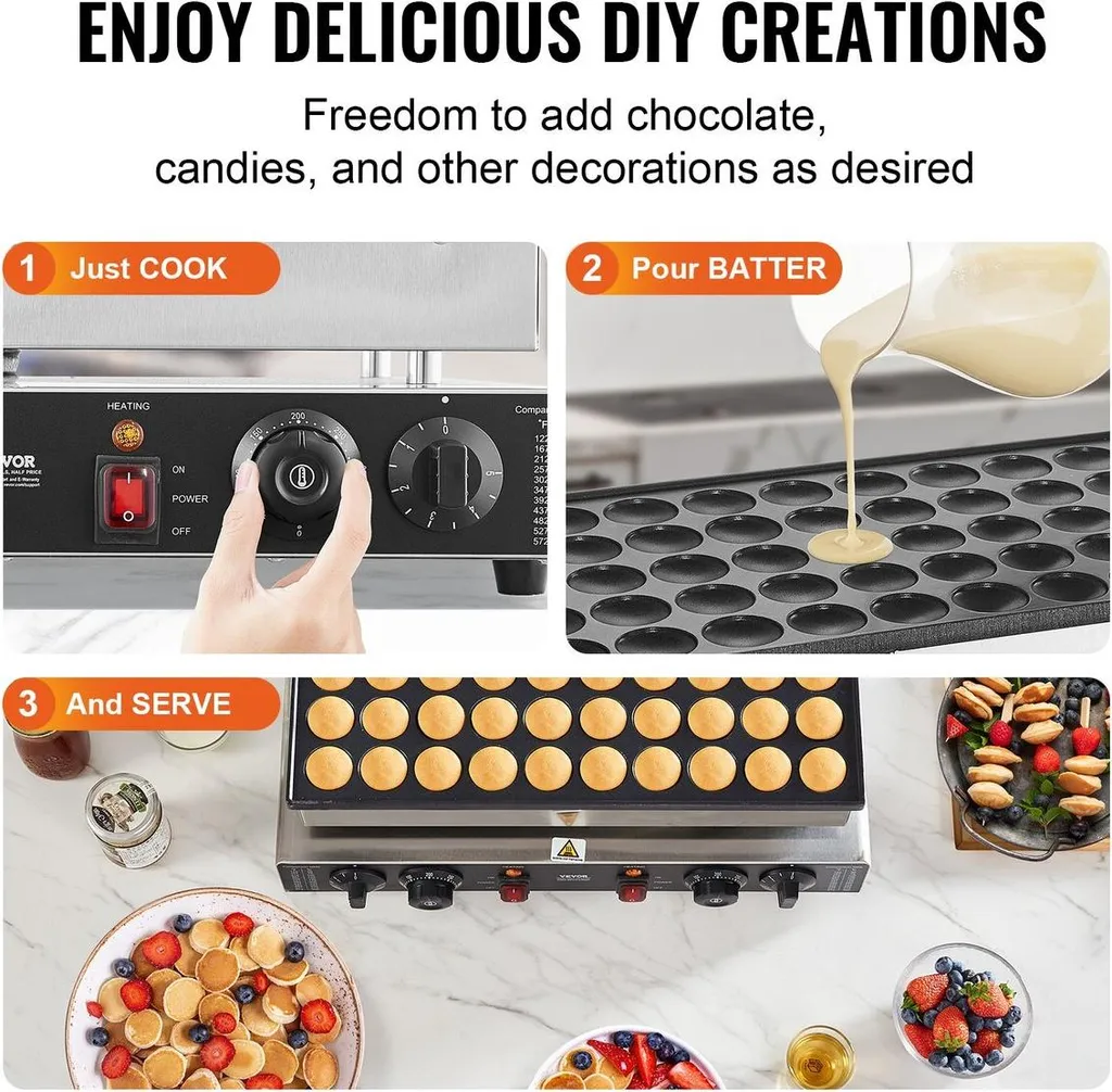 Machine Mini Crêpes Hollandaises pour Buffet et Réception 1700W - 6