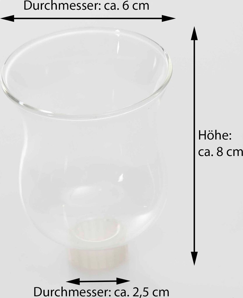 Novaliv 4x Teelichtaufsatz klar 8 cm Glasaufsatz für Produktbild 