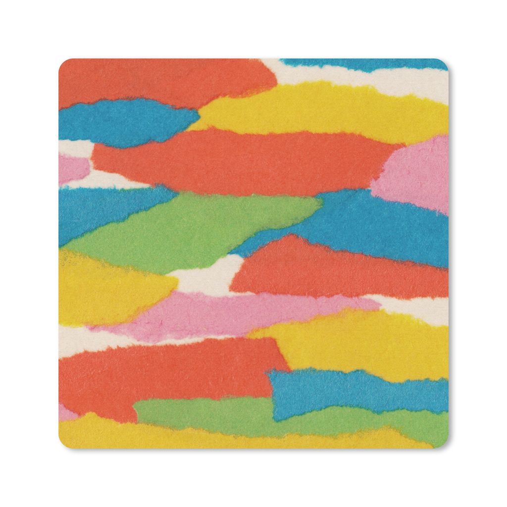 MuchoWow Mauspad Mousepad Abstrakt - Formen - Rot - Grün - Retro 30x30 cm - Mousepads - Maus Mat - Pad - Mausunterlage - Gaming