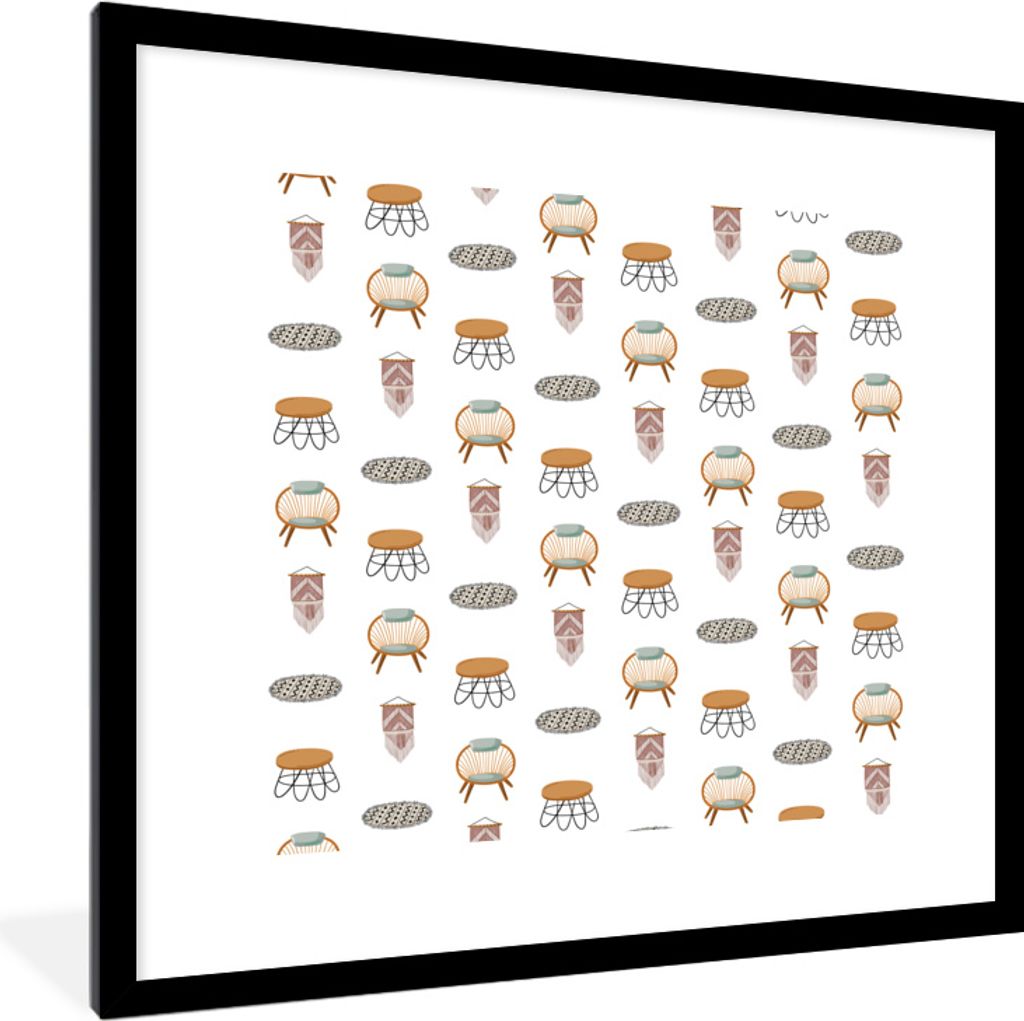 MuchoWow® MuchoWow® Gerahmtes Poster Wohnzimmer - Farbe - Produktbild 