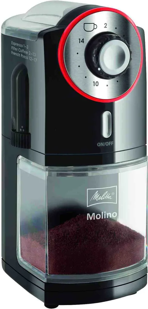 Melitta moulin à café électrique à disques en acier noir 100W
