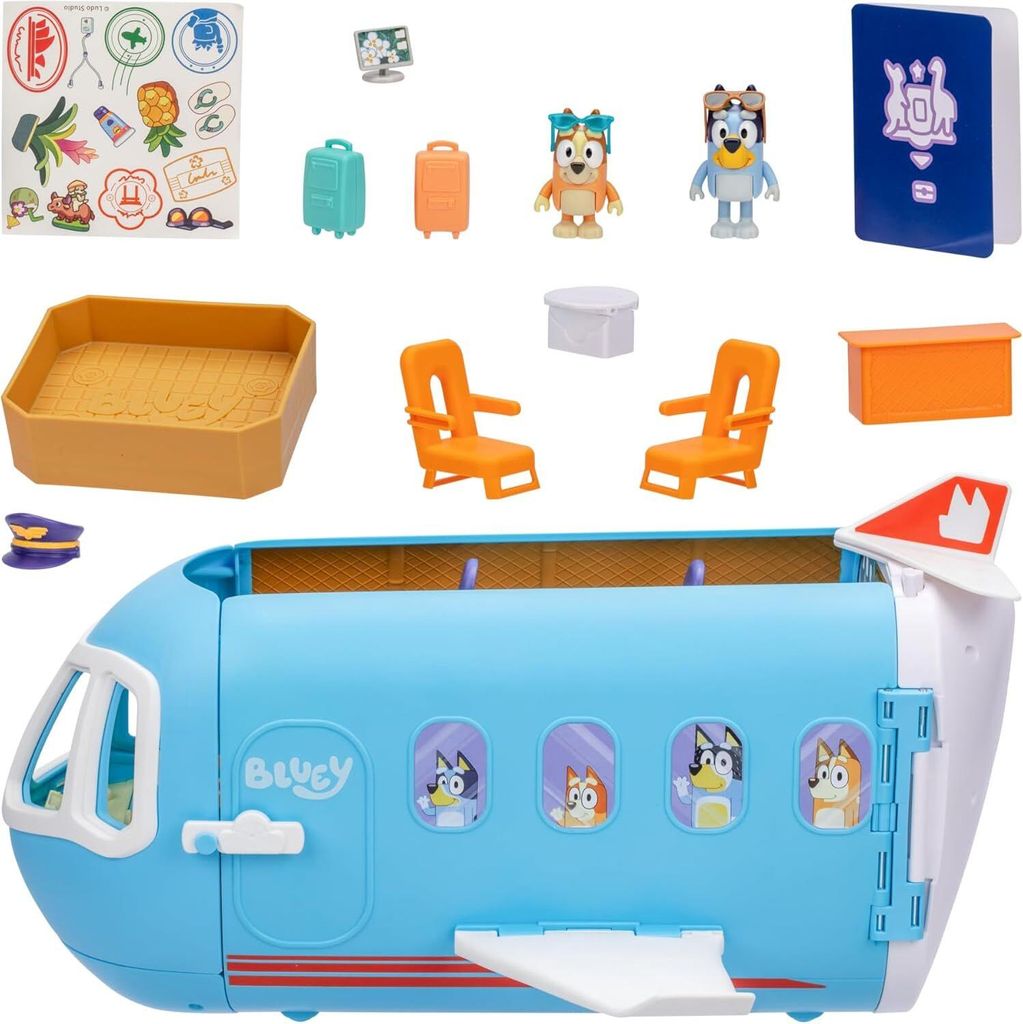 Moose Toys BLUEY HOLIDAY 3in1 Set Airplane, Boat Hotel Produktbild 
