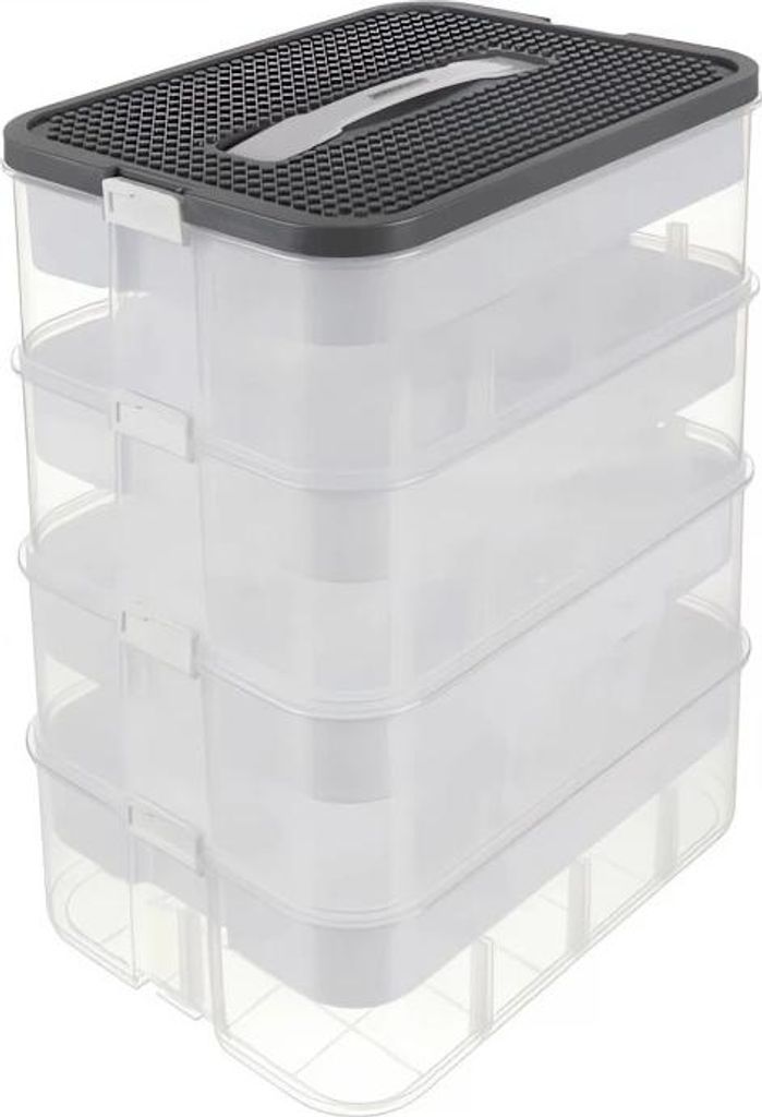 Kruzzel 25758 Úložný box na stavebnici, 29 l, 4 patra Obrázek produktu 