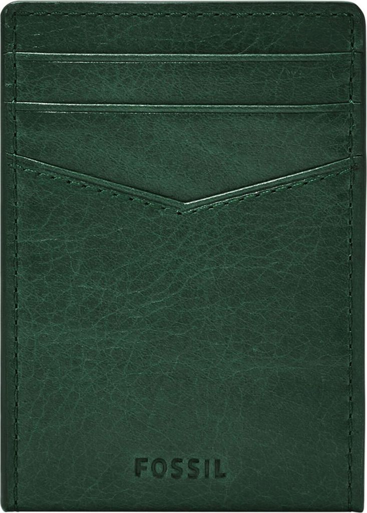FOSSIL Leder Kartenetui Geldklammer Andrew Card Case Pine Green tannengrün