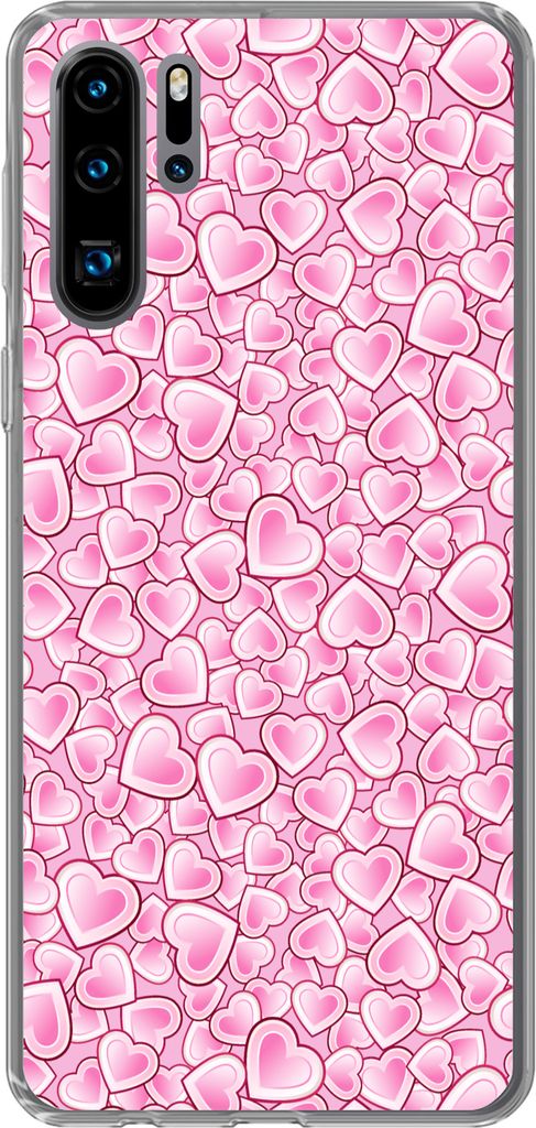 MuchoWow Handyhülle Schutzhülle Hülle für Telefoonhoesje Huawei P30 Pro Mädchen - Herzen - Rosa - Muster - Mädchen - Kind - Kinder Silikon ...