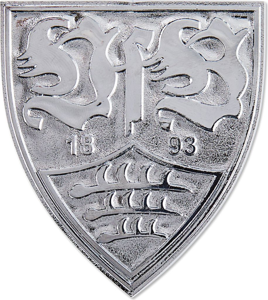 VfB Stuttgart Autowappen Chrome 7,8 x 7 cm offizieller Fan-Artikel aus Kunststoff