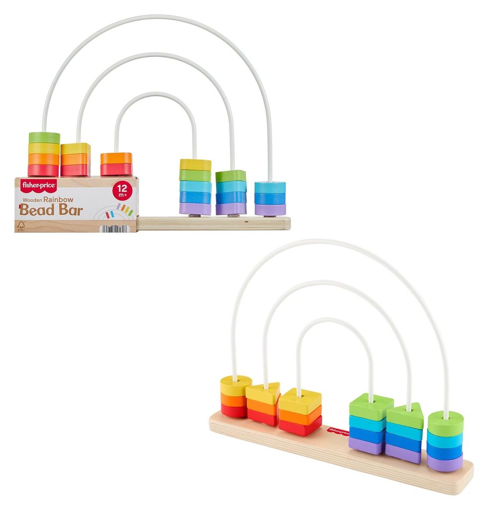 Fisher-Price Holz-Regenbogen-Abakus Lernspielzeug für Kinder