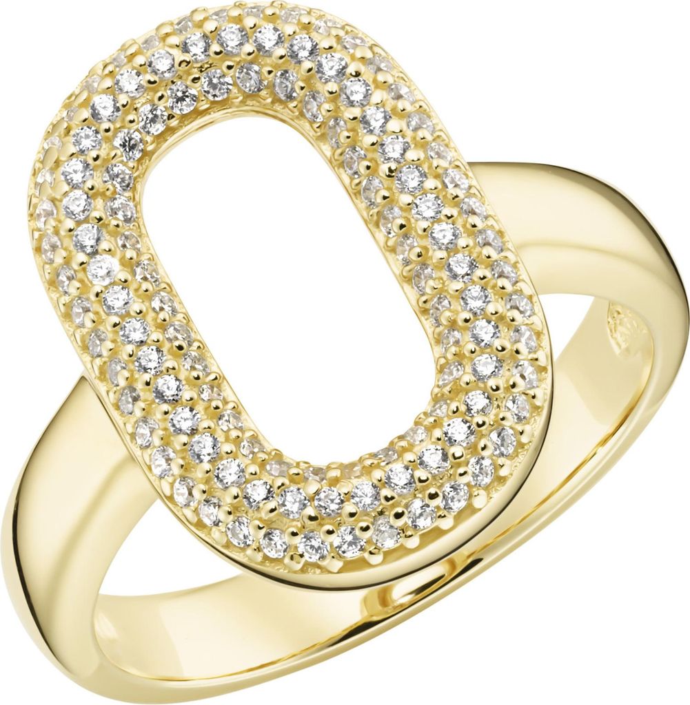 Ring Giorgio Martello Milano mit weißen Zirkonia, Silber 925 Gold 60
