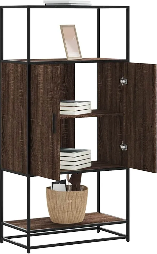Credenza Marrone Rovere vidaXL 68x35x139 - Madia Alta Design Metallo
