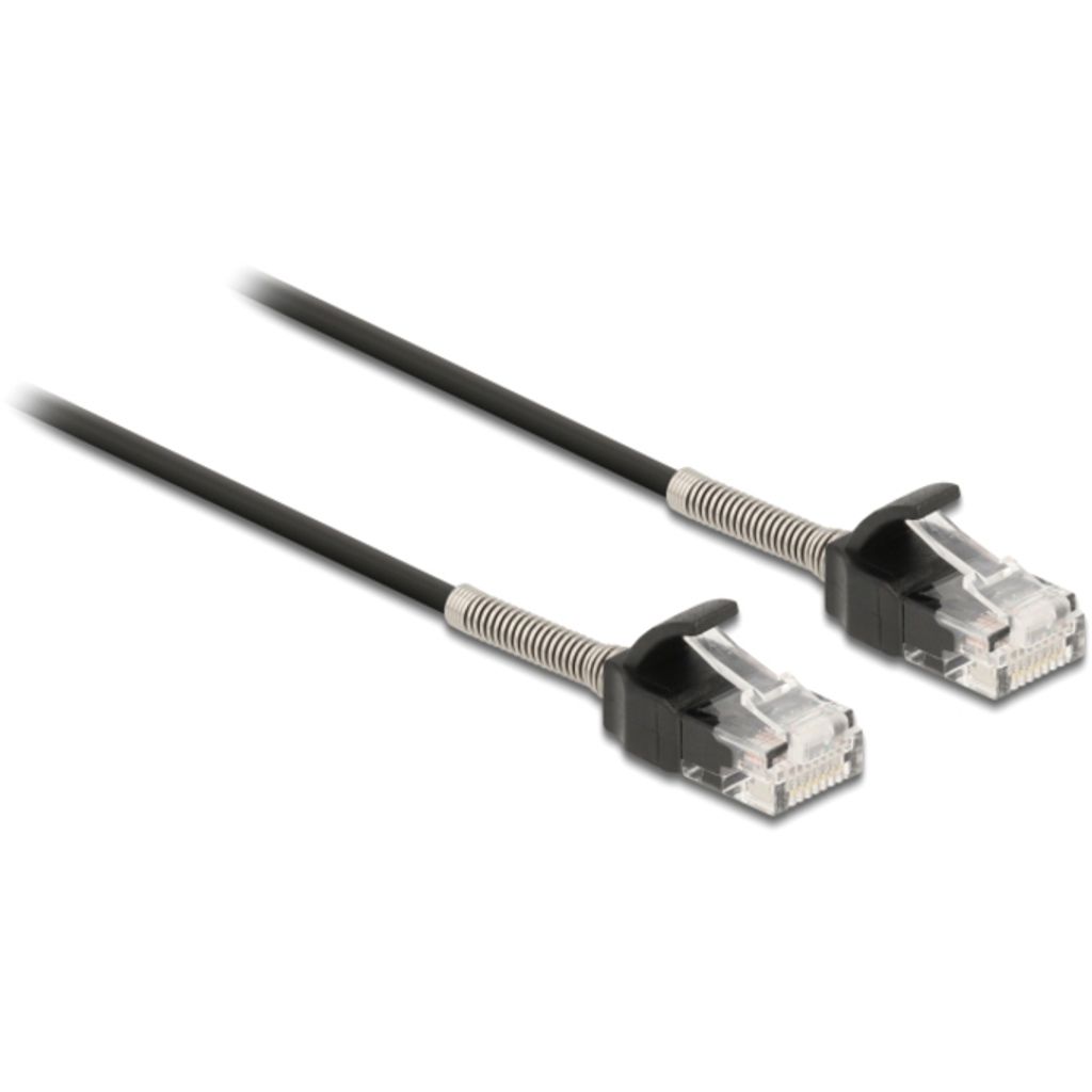 DeLOCK Kabel RJ45 Stecker zu RJ45 Stecker mit Knickschutz Cat.6A 3 m schwarz, 3 m, Cat6a, U/UTP (UTP), RJ-45, RJ-45, Schwarz