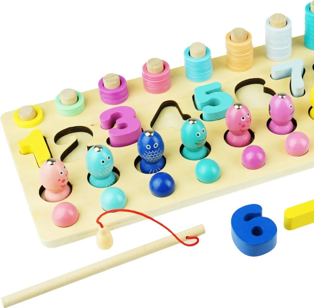 Jeu de société pour apprendre à compter et pêcher pour petit de 3 ans