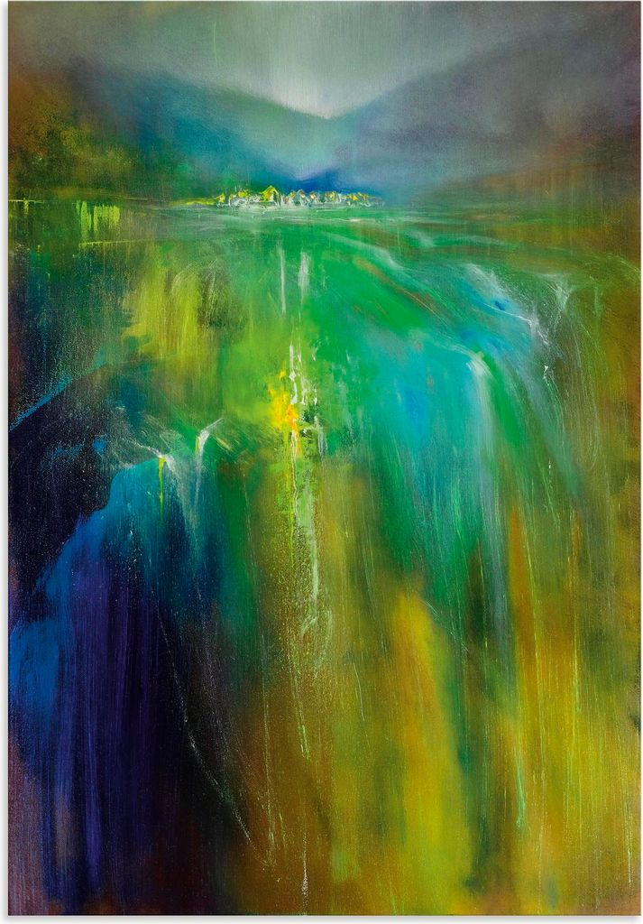 ARTland Wandbild Alu für Innen & Outdoor Reiches Land Abstrakte Landschaft Größe: 70x100 cm
