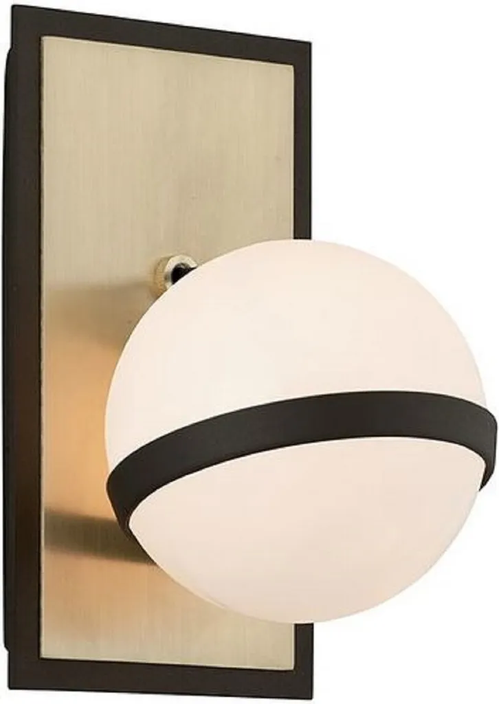 Applique LED design en bronze et laiton blanc chic 13,3 x 15,9 cm