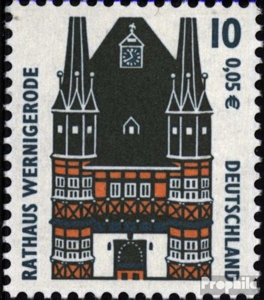 Briefmarken BRD (BR.Deutschland) 2000 Mi 2139A R a mit Zählnummer postfrisch Sehenswürdigkeiten