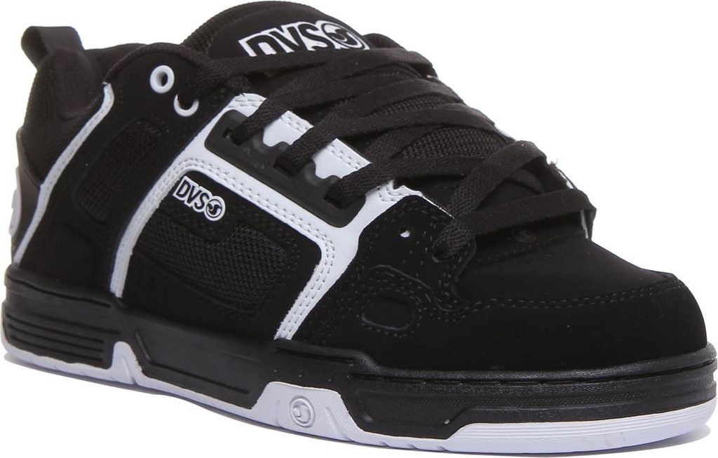 DVS Comanche Herren Schnürung Leder Skate Turnschuhe In Schwarz Weiß (46; Schwarz-Weiss)