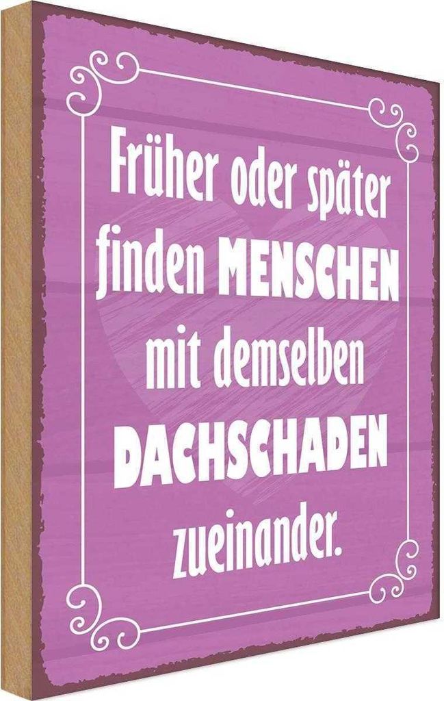 vianmo Holzschild 30x20 cm Menschen demselbe Dahschaden Dekoration