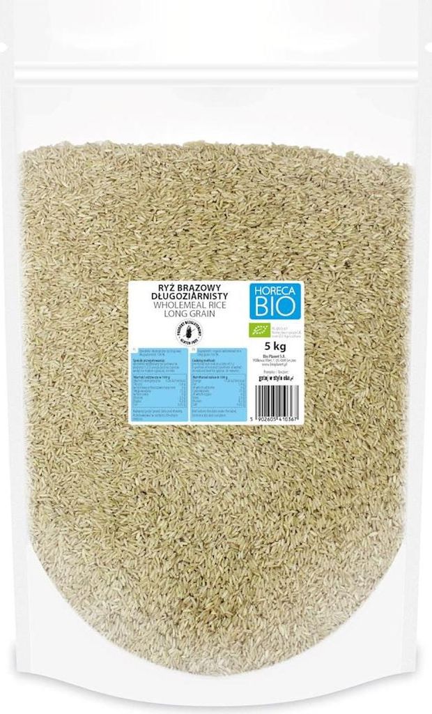 RYŻ BRĄZOWY DŁUGOZIARNISTY BEZGLUTENOWY BIO 5 kg - HORECA (BIO PLANET)
