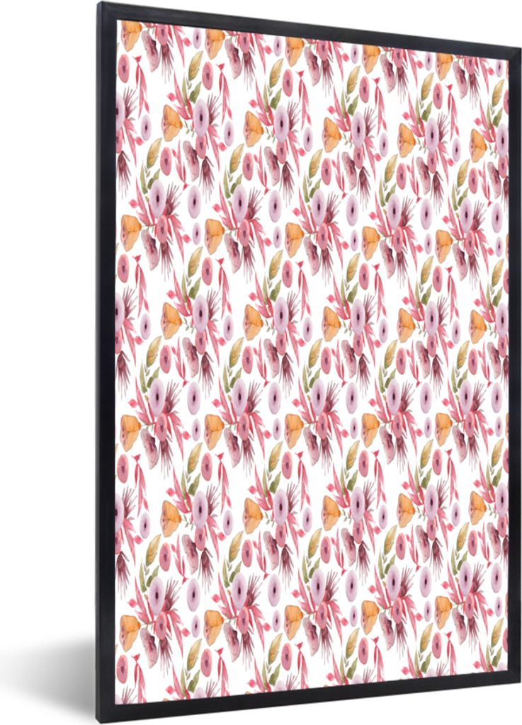 MuchoWow® MuchoWow® Gerahmtes Poster Blumen - Rosa - Farben Produktbild 