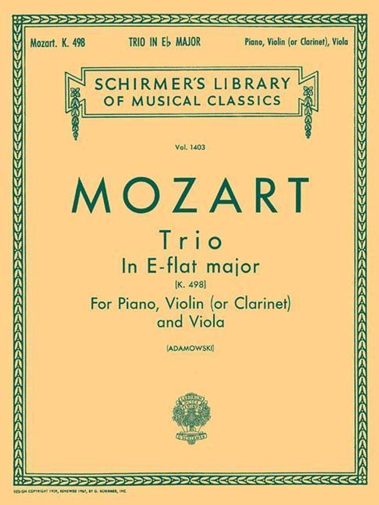 Amadeus Mozart, W: Trio No. 7 in E Flat, K.498