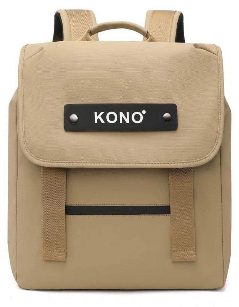 Beiger Vintage-Schulrucksack für Jugendliche mit Klappe, wasserabweisend, von Cougar