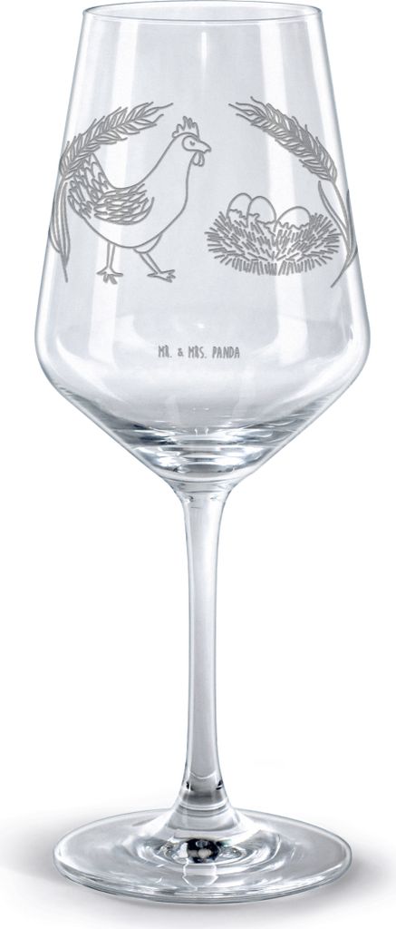 Mr. & Mrs. Panda glas für rotwein Huhn Stolz - Transparent - Geschenk, Weinglas, Bauernhof, Geburt, graviert, Kelch, Rotweinglas mit Gravur, Hof, ...