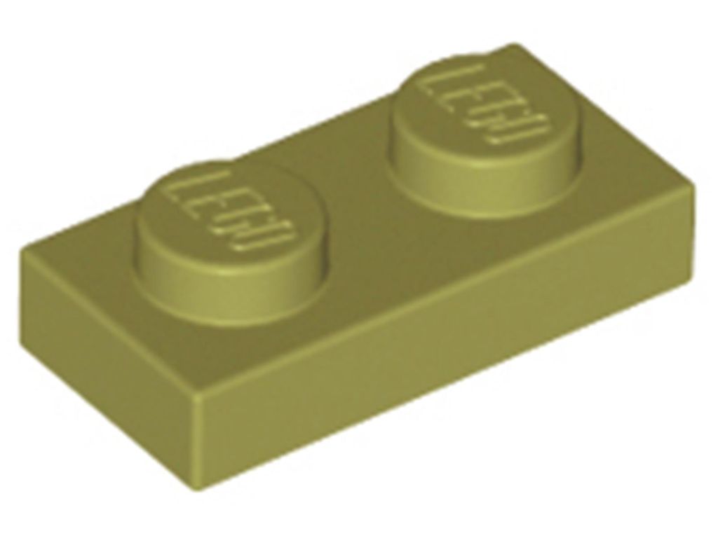 Lego 1x 1x2 Platten 3023 - Plate Olivegrün - Olive Green