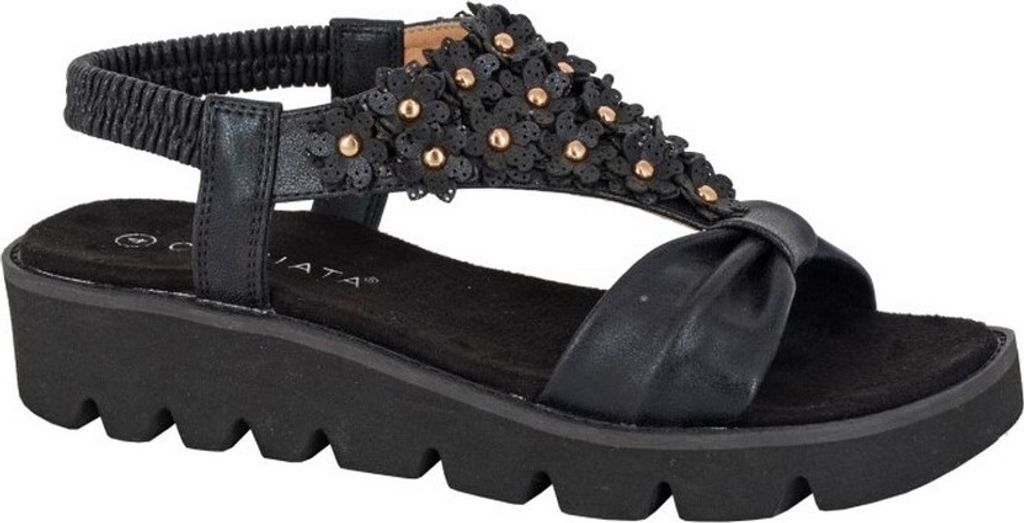 Cipriata - Damen Sandalen "Salvia" DF2418 (42 EU) (Schwarz)