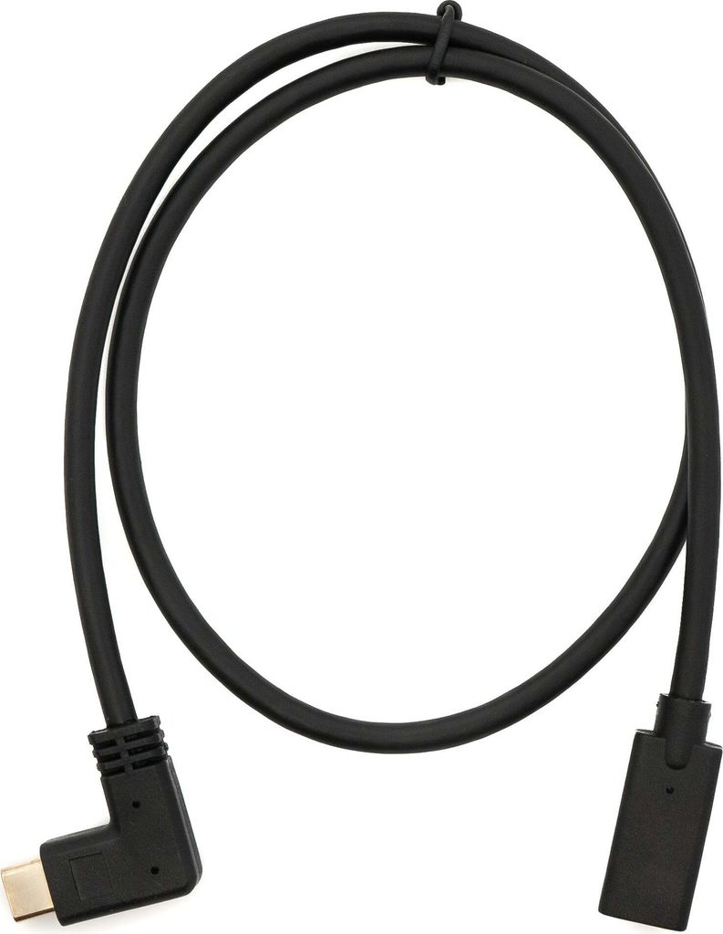 SYSTEM-S USB 3.1 Gen 2 Kabel 60 cm Typ C Stecker zu Buchse Winkel in Schwarz
