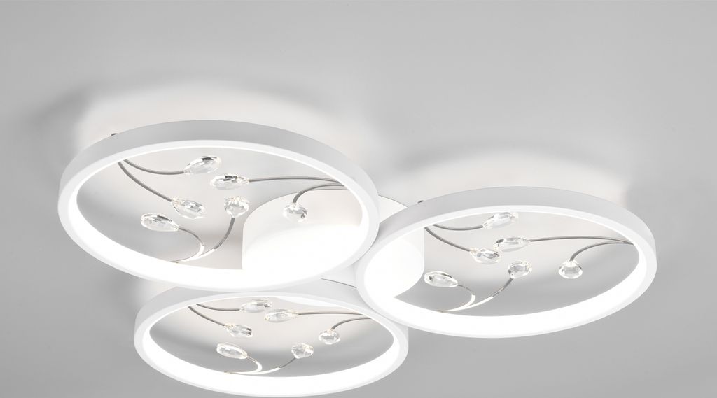 Große Deckenlampe Weiß mit 3 Stufen Dimmer für Eingangsbereich & Treppenhaus