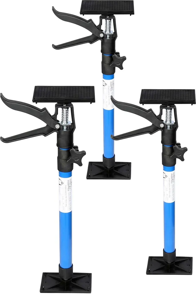 Set de 3 Étais de Porte Télescopiques 51-115cm Réglables en Continu