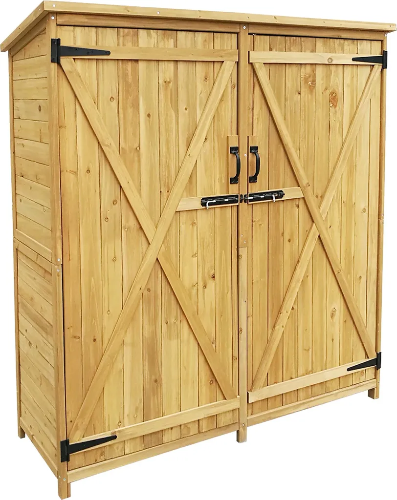 Abri Jardin Anti-Pluie pour Outils avec Toit Bitume et Double Porte