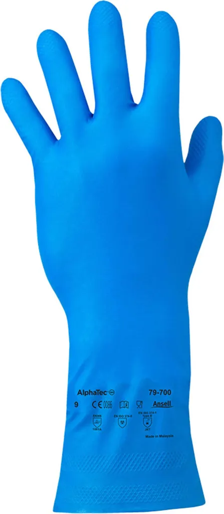 Guanto Ansell AlphaTec 79-700 Taglia 7 | Protezione Chimica Nitrile Blu