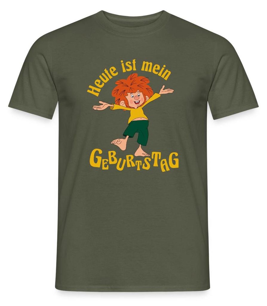 Spreadshirt Pumuckl Mit Spruch Heute ist Mein Geburtstag Männer T-Shirt, S, Militärgrün